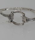 Antieke zilveren horlogeklem armband