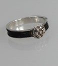 Antieke zilveren ring met haar